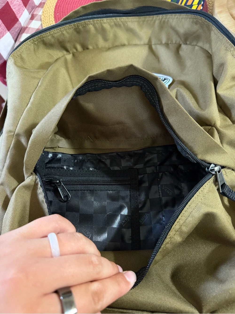 Vans Olive Green 'Off The Wall' Backpack